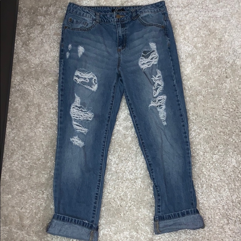 High Waisted Girlfriend Jeans